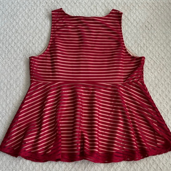 Torrid Shadow Stripe Peplum Top/Blouse Dark Red Size 3X NWT - Picture 9 of 15